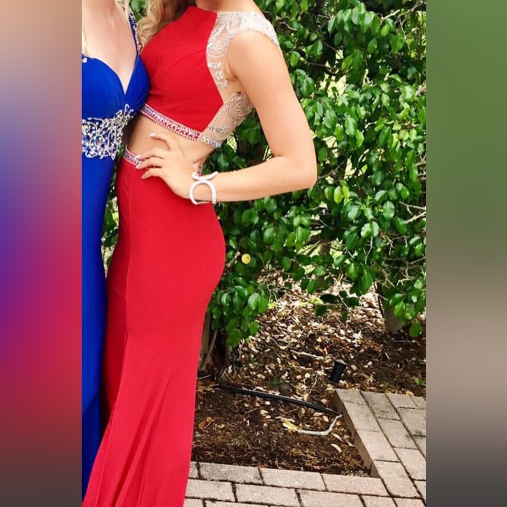 Two piece red formal dress